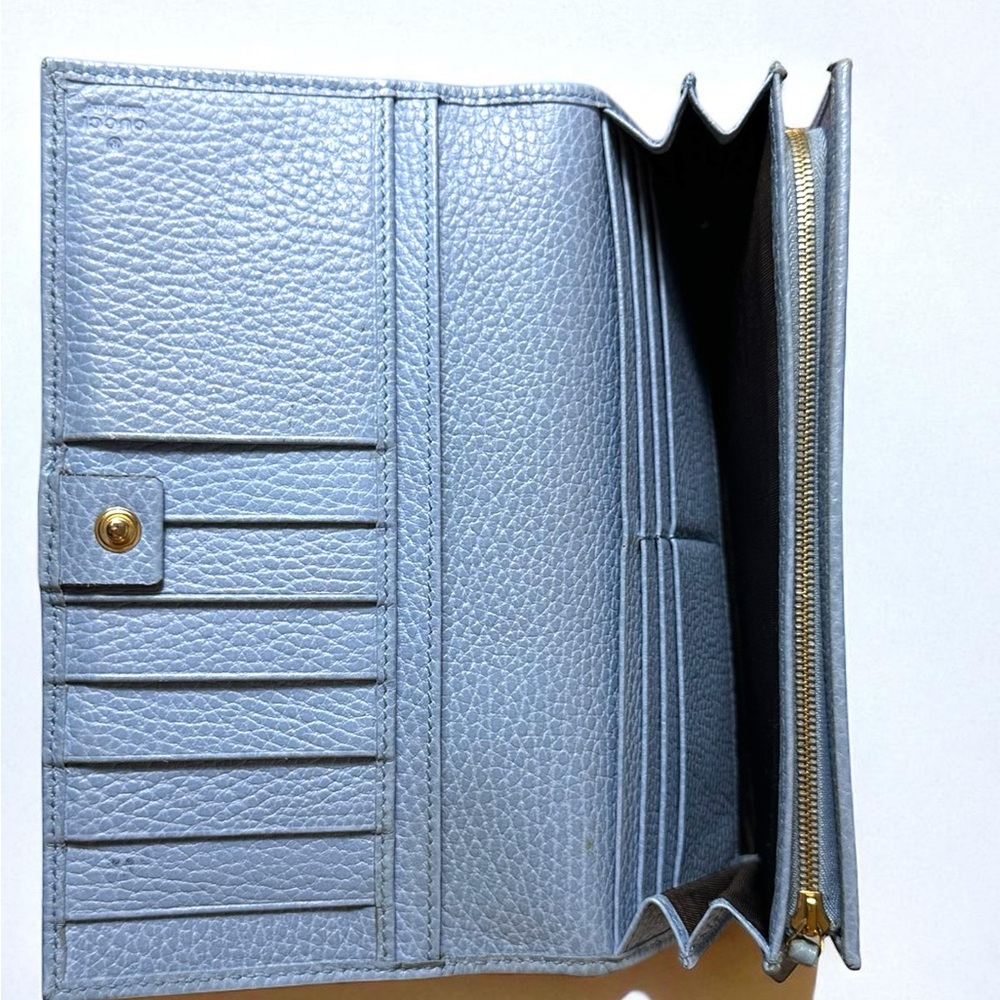 GUCCI Baby Blue Swing Long Bifold Wallet - Picture 7 of 7